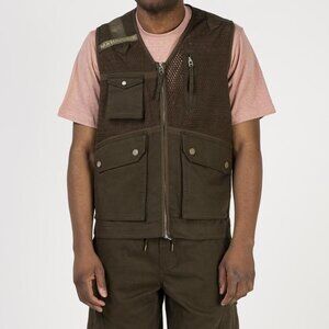 Maharishi Scrim Net Organic Cargo Vest Military Olive
